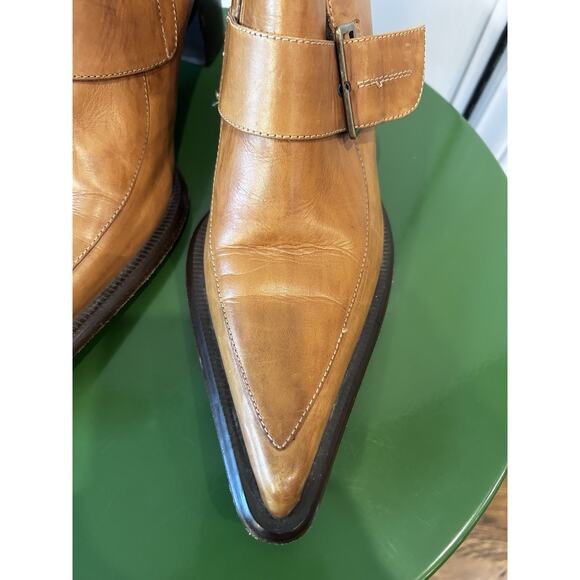Enzo Moreni monk strap‎ shoes mens Italian leather pointed toe. Italian Size 38 main image 15